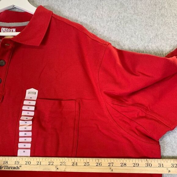 Duluth Men’s Size 3XL Long Sleeve Collared Polo Shirt Red Cotton 3 Button NWT - Picture 7 of 8
